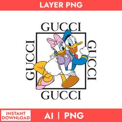 daisy and donald duck gucci png, daisy and donald duck png, gucci brand logo png, fashion brand png, ai digital file