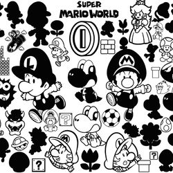 super mario bros baby svg, mario bros silhouette svg, png dxf