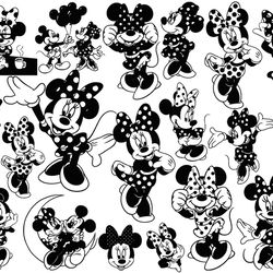 minnie mouse polka dots svg, minnie silhouette svg, disney png dxf