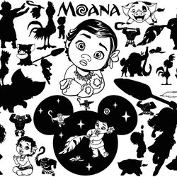 disney moana svg, moana silhouette svg, moana dxf png