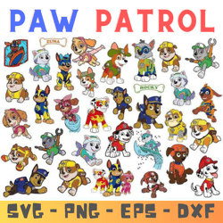 paw patrol svg bundle svg - paw patrol svg - png - dxf - eps - paw patrol silhouette - printing - cricut .