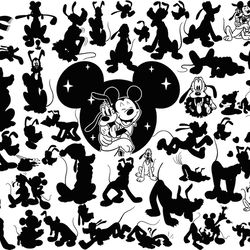 disney pluto svg, mickey friends svg, pluto silhouette png dxf