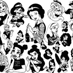 disney punk svg, disney punk silhouette svg, punk png dxf