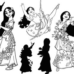 disney encanto princess outline svg, encanto png, dxf