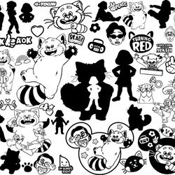 disney turning red svg, turning red silhouette, png dxf