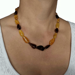 Adult Amber Necklace Natural Amber jewelry Healing stone beads necklace women Honey Yellow Dark Authentic Baltic Amber