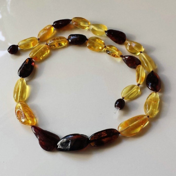 Amber Necklace Natural amber jewelry Healing stone beads necklace women Honey Yellow Dark Authentic Baltic Amber.jpg