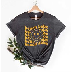 beach babe shirt, summer shirt, beach shirt, beach babe retro summer shirt, beach vibes shirt summer shirt, matching vac