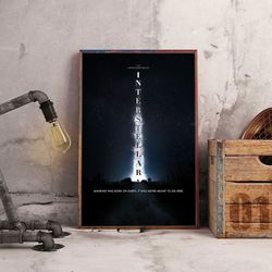 interstellar wall art, interstellar poster, movie poster, movie wall art, movie print, movie home decor