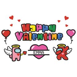 happy valentine svg, valentine svg, among us svg, among us valentine svg, love svg, cute among us s, silhouette svg fies