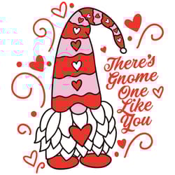 cute gnome valentines svg, valentine svg, there is gnome one like you svg, gnome svg, silhouette svg fies