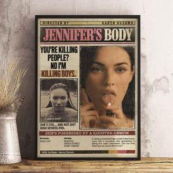jennifer's body poster, jennifer's body wall art, movie home decor, movie poster, movie wall art, movie print