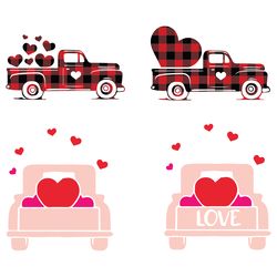 valentine truck svg bundle, valentine svg, valentine truck svg, truck heart svg, silhouette svg fies