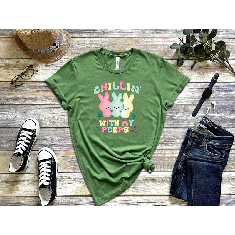 Chillin With My Peeps T-shirt, Happy Easter shirt, Bunny shirt, Easter Shirt, Peeps Shirt, Easter shirt for family, Funny Easter Shirt, - 2.jpg