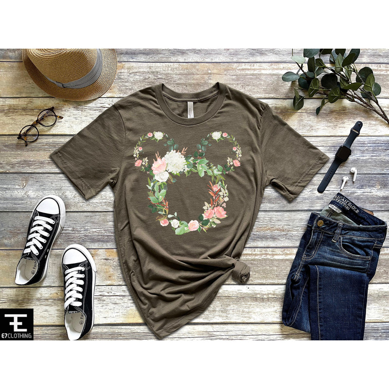 Disney Floral Shirt, Disney Ears Shirt, Disney Shirt, Minnie T-Shirt, Floral Shirt, Disney Leopard Design Shirt, Floral Disney Shirt - 2.jpg