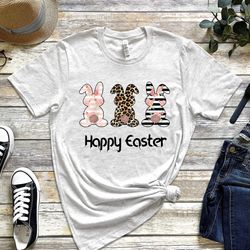 happy easter shirt, happy easter bunnies shirt, bunny shirt, leopard bunny shirt, eas