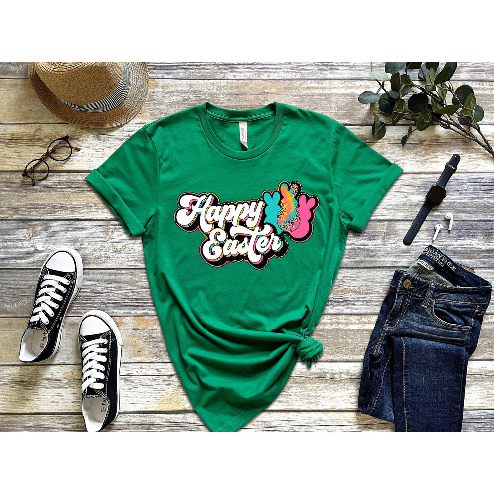 Happy Easter Shirt, Happy Easter Bunnies Shirt, Easter Bunny Shirt, Bunny Shirt, Cute Easter Shirt, Leopard Bunny Shirt, Easter Matching Tee - 3.jpg