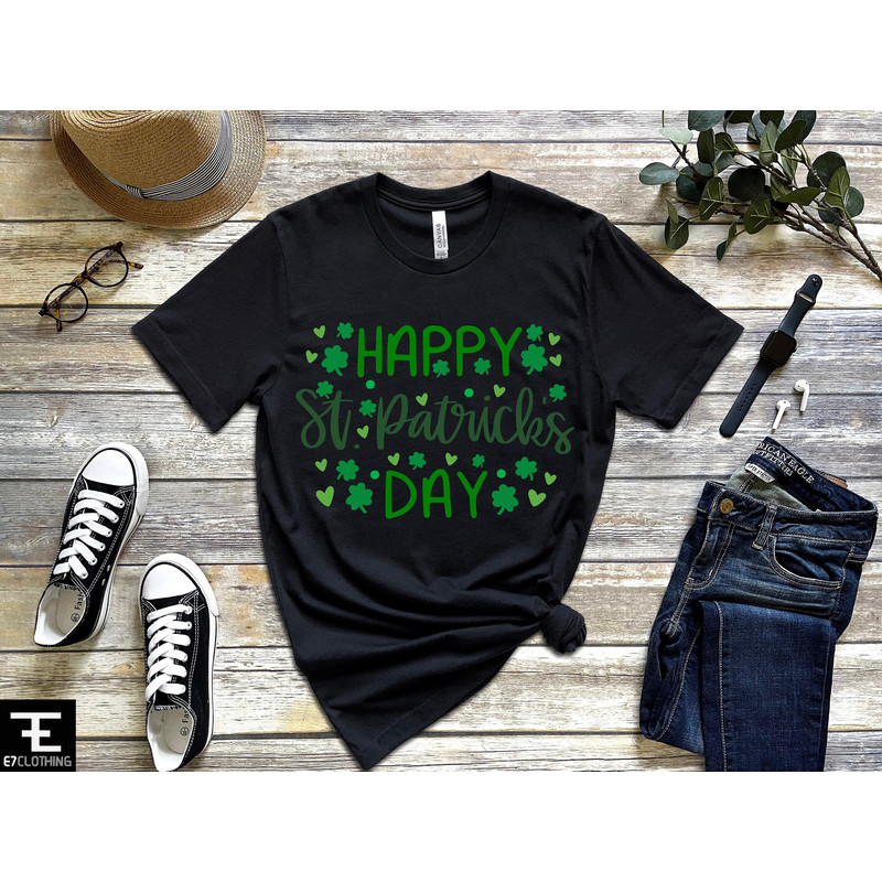 Happy St Patricks Day with Shamrock Shirt, Shamrock Shirt, Happy St Patricks Day Shirt, Leopard Shamrock, Lucky Shirt, Irish Day Shirt - 2.jpg