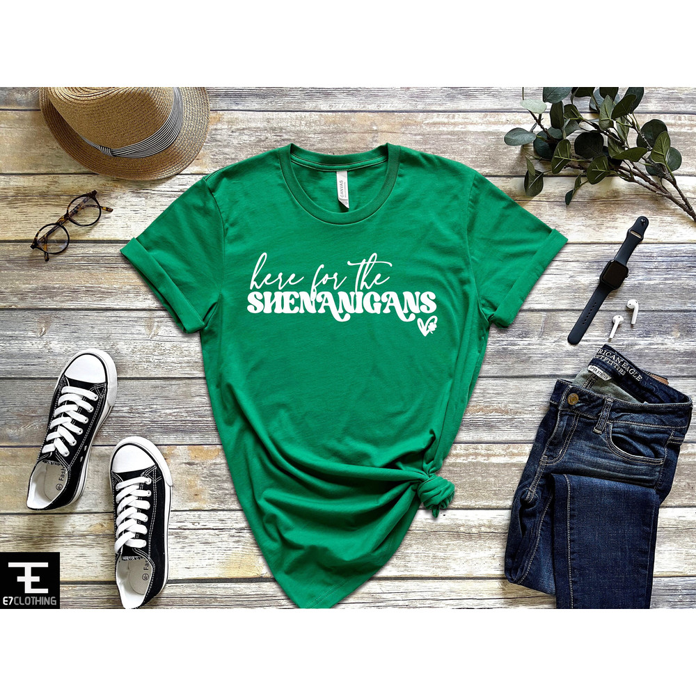 Here for the Shenanigans Lucky Shirt St Patrick's Day T-Shirt St Patty's Day Shenanigans Shirt Fun Irish Shirt Unisex Fit Shirt - 1.jpg