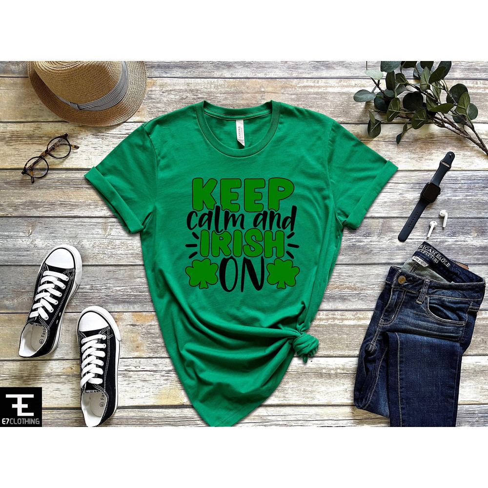 Keep Calm Shirt, Shamrock Shirt, Patrick Day Shirt, St Patricks Day Shirt Women, St Patty's Shirt, Irish Gift For Her, Gift For Irish Women - 1.jpg