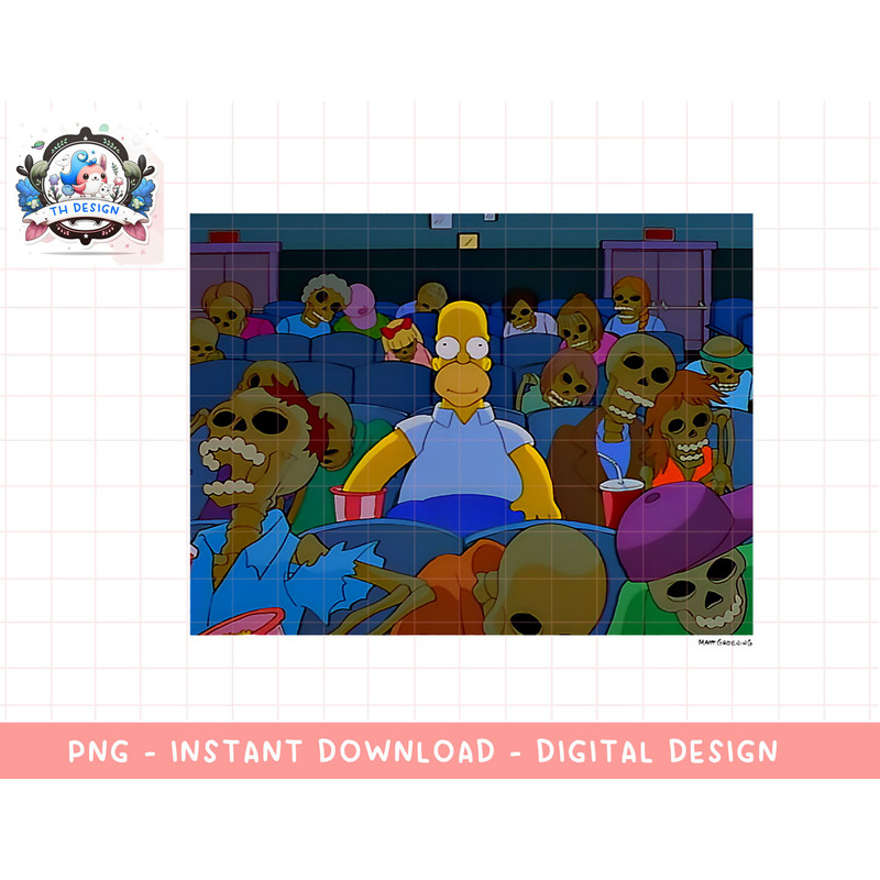 The Simpsons Treehouse Of Horror Skeleton Theater Homer png, sublimation.jpg