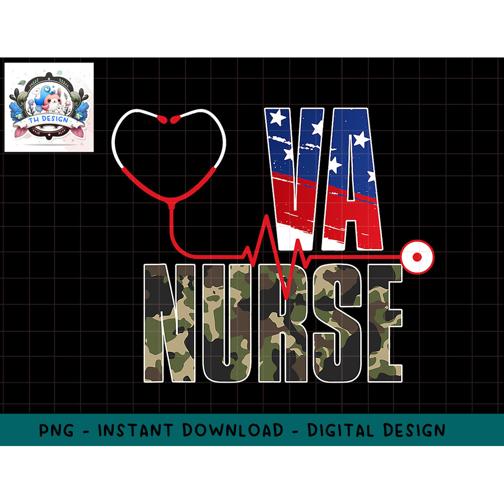 VA Nurse Patriotic American Flag Camo Nurse Week 2023 png, sublimation.jpg
