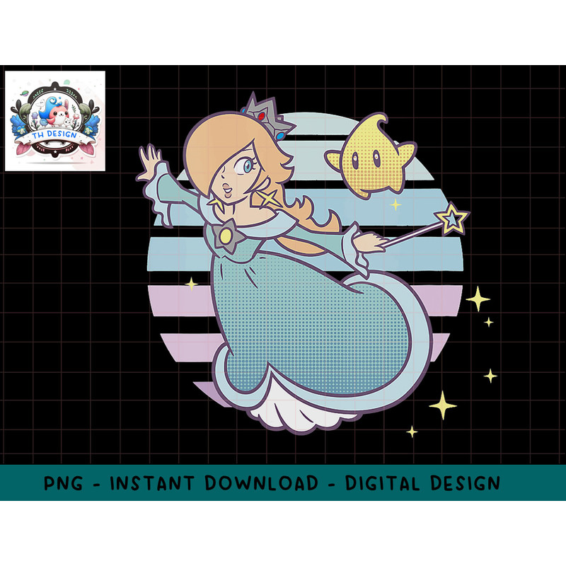 Womens Super Mario Rosalina And Luma Striped Background Portrait V-Neck png, sublimation.jpg