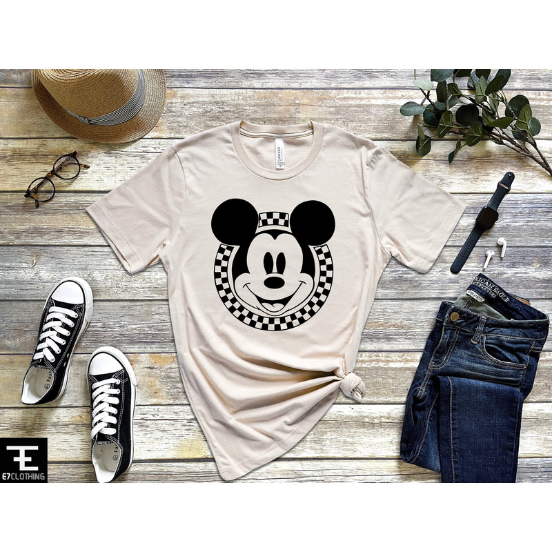 Retro Disney Shirts, Mickey Checkered Shirt, Disney Family Shirts, Minnie Mouse Tees, Vintage Disney Tee, Disneyland, Disneyworld Shirts - 1.jpg