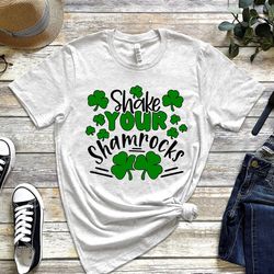 shake your shamrocks tee, st patricks flower tee, shamrocks st patricks shirt, retro