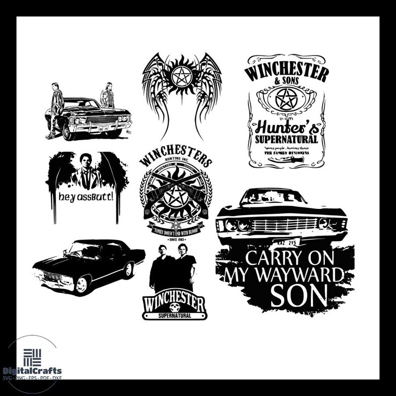 Supernatural Svg Bundle Winchester Brothers Svg Supernatural Svg Bundle Dean Sam Winchester Svg