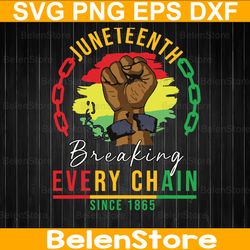 breaking every chain since 1865 svg, black history svg, black woman gifts svg, juneteenth svg, cricut, svg files