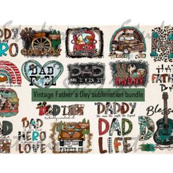vintage father's day bundle, dad png, western father's day sublimation design, turquoise,western png,western father's da