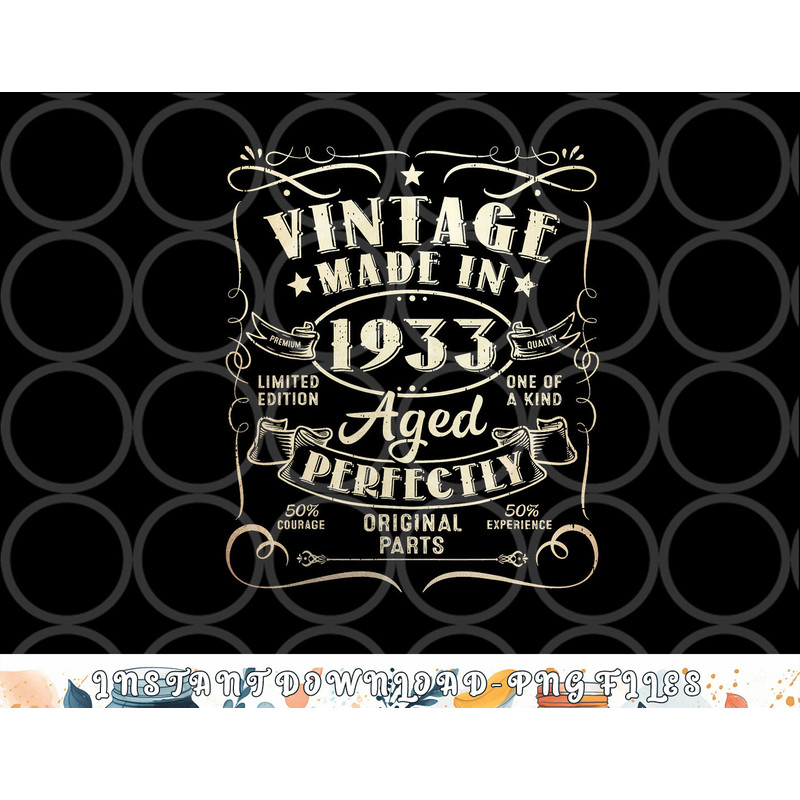 Vintage 90th Birthday Decorations Men Funny 1933 90 Birthday png, digital download copy.jpg