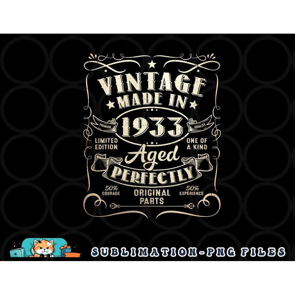 Vintage 90th Birthday Decorations Men Funny 1933 90 Birthday png, digital download copy.jpg