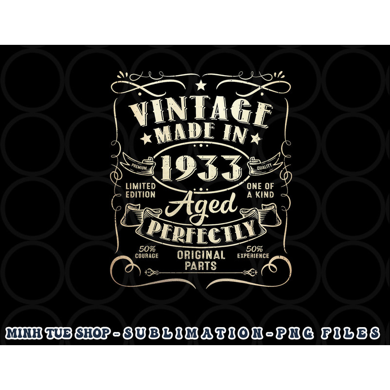 Vintage 90th Birthday Decorations Men Funny 1933 90 Birthday png, digital download copy.jpg
