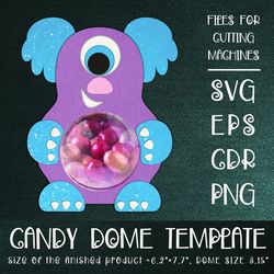 Cute Monster Candy Dome | Paper Craft Template