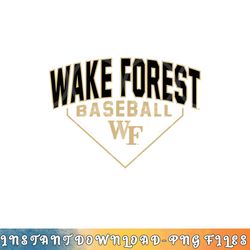 wake forest demon deacons baseball bullpen black png, digital download copy