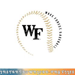 wake forest demon deacons baseball fastball white png, digital download copy