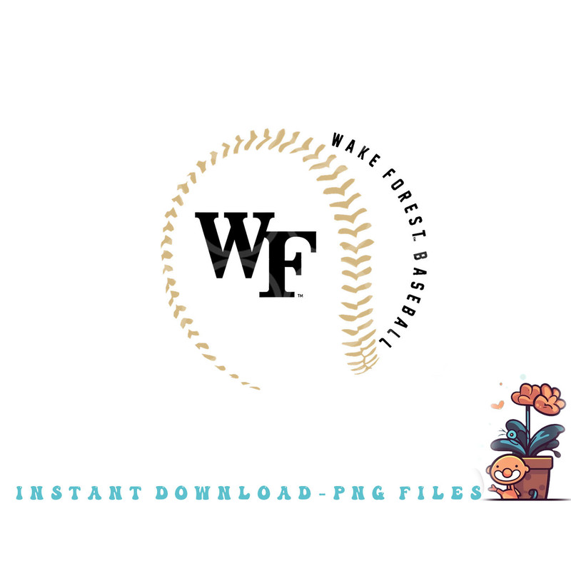 Wake Forest Demon Deacons Baseball Fastball White png, digital download copy.jpg