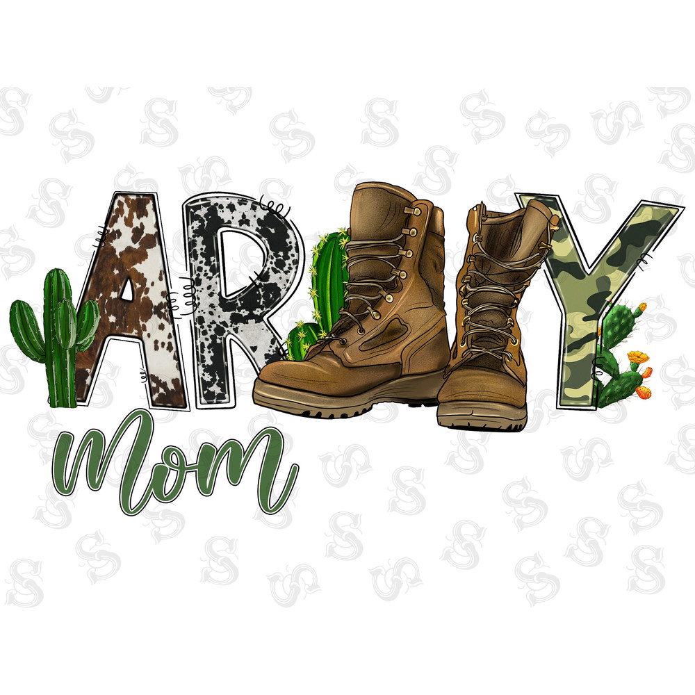 Army Mom Png File, Western Png, Camouflage Pattern, Cowhide, Army Boots, Army Hat, Digital Download, Mom Png, Army Mom Sublimation Design - 1.jpg