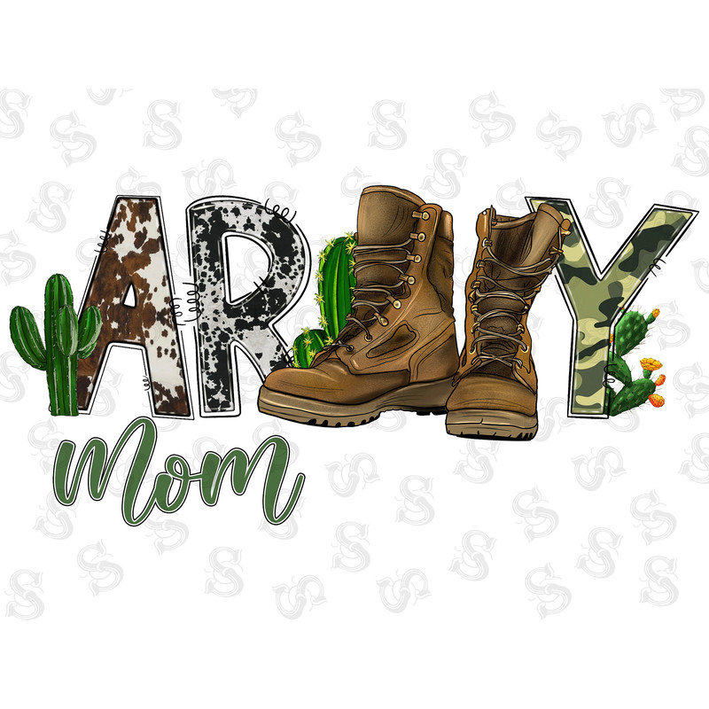Army Mom Png File, Western Png, Camouflage Pattern, Cowhide, Army Boots, Army Hat, Digital Download, Mom Png, Army Mom Sublimation Design - 1.jpg