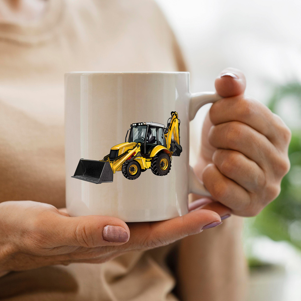 Backhoe Loader Truck Png Sublimation Design, Construction Vehicles Png, Construction Equipment, Bucket Loader Tractor Png, Digital Download - 3.jpg