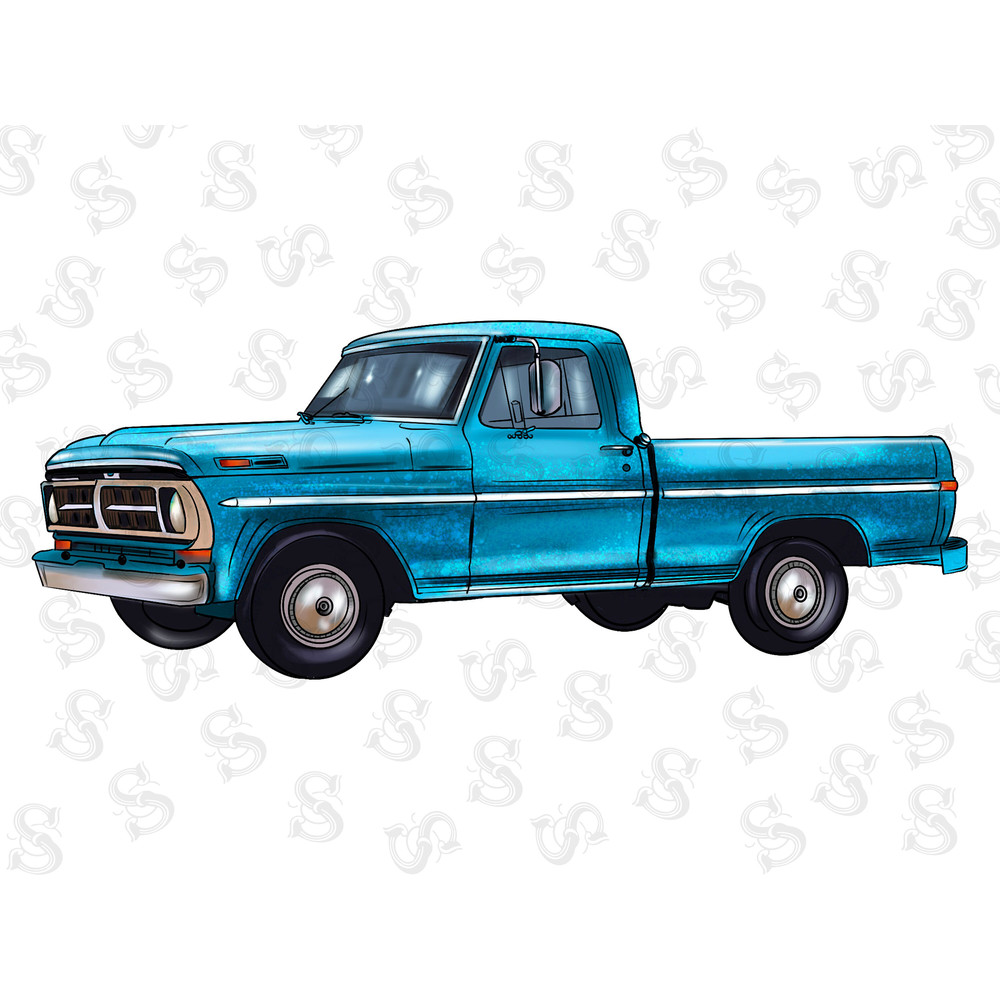 Blue Truck Png Sublimation Image,Digital Download, Old Turquoise Truck , Junkin Png, Graphic Clipart Sublimation Design - 1.jpg