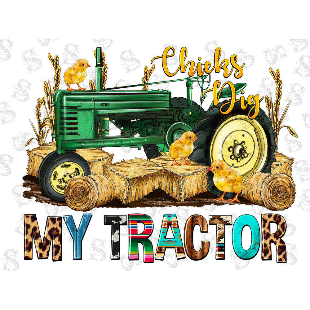 Chicks Dig My Tractor Png, Happy Easter PNG, Chicks Png, Tractor Png, Dig My Tractor,Western, Eggs Png, Sublimation Design, Digital Download - 1.jpg