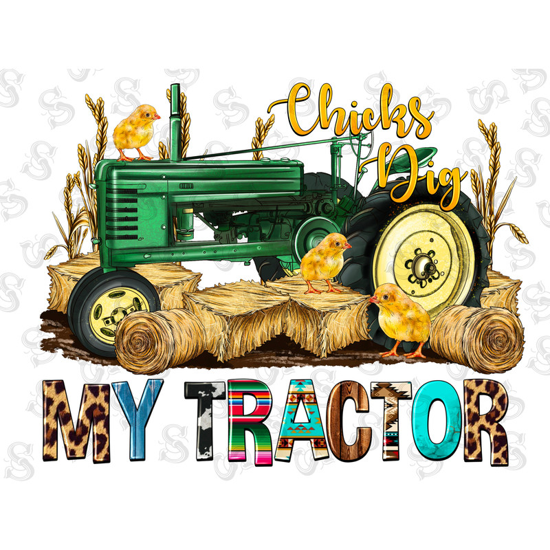 Chicks Dig My Tractor Png, Happy Easter PNG, Chicks Png, Tractor Png, Dig My Tractor,Western, Eggs Png, Sublimation Design, Digital Download - 1.jpg