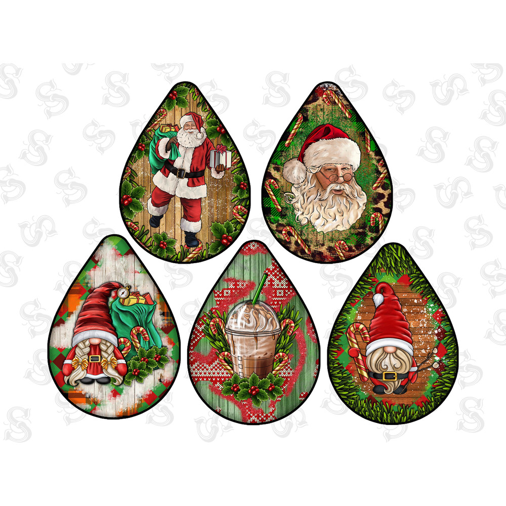 Christmas Teardrop Earring, Christmas Earring, Merry Christmas,Western Design,Sublimation Png,Sublimation Designs Downloads,Digital Download - 2.jpg