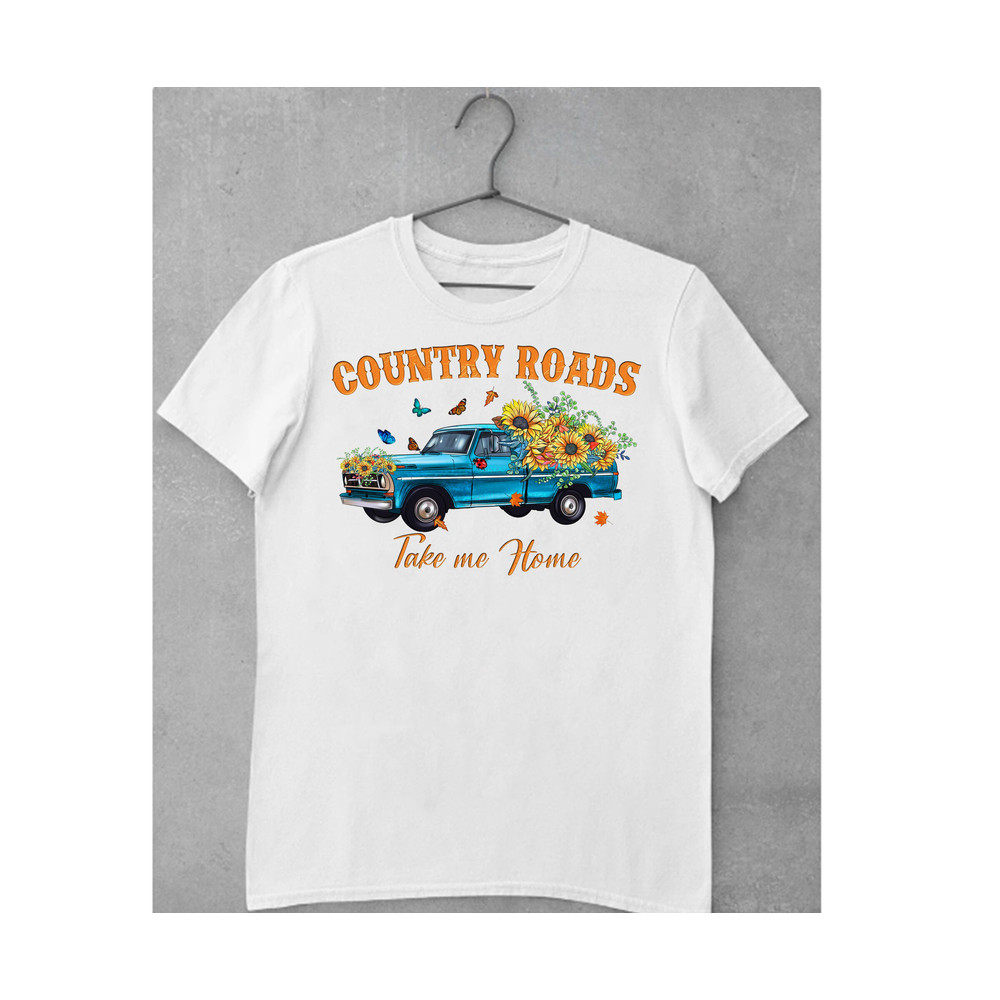 Country Roads Take Me Home Png File, Western Png, Country, Cowhide, Sunflower, Truck Png, Digital Download, Western Truck Sublimation Design - 2.jpg