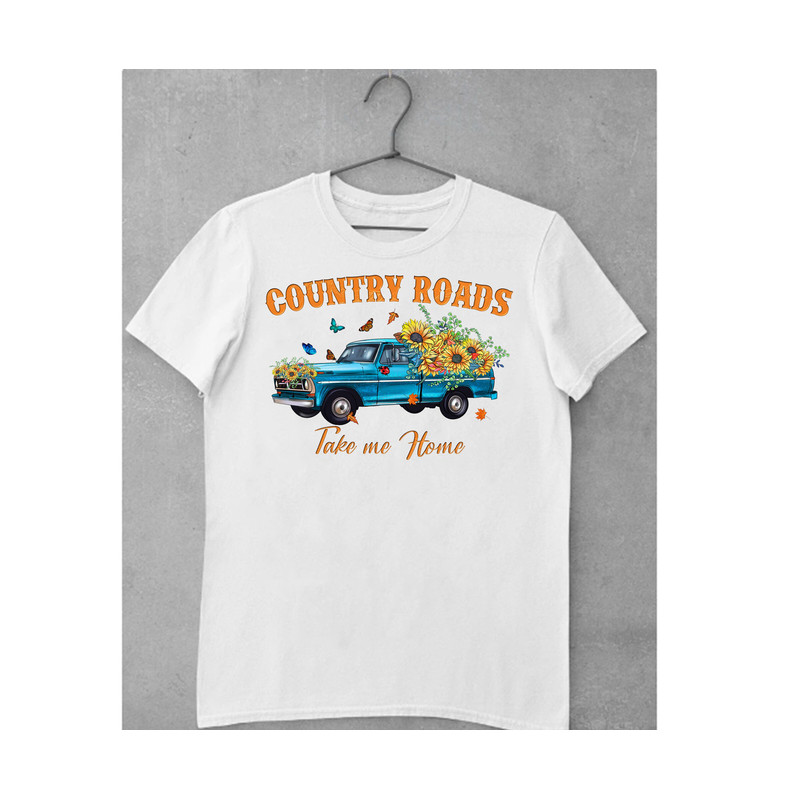 Country Roads Take Me Home Png File, Western Png, Country, Cowhide, Sunflower, Truck Png, Digital Download, Western Truck Sublimation Design - 2.jpg