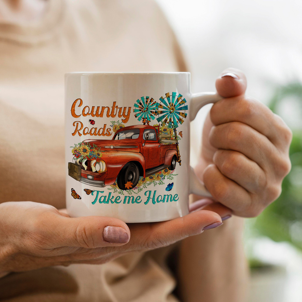 Country Roads Take Me Home Png File, Western Png, Country, Windmill, Sunflower,Truck Png,Digital Download, Western Truck Sublimation Design - 3.jpg