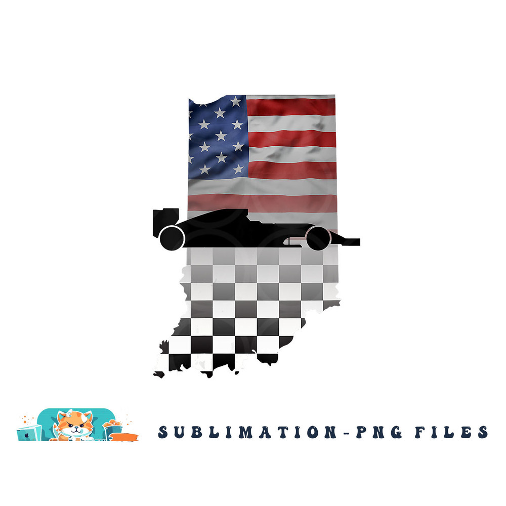 Womens Indiana American Flag to Checkered Flag Graphic V-Neck png, digital download copy.jpg